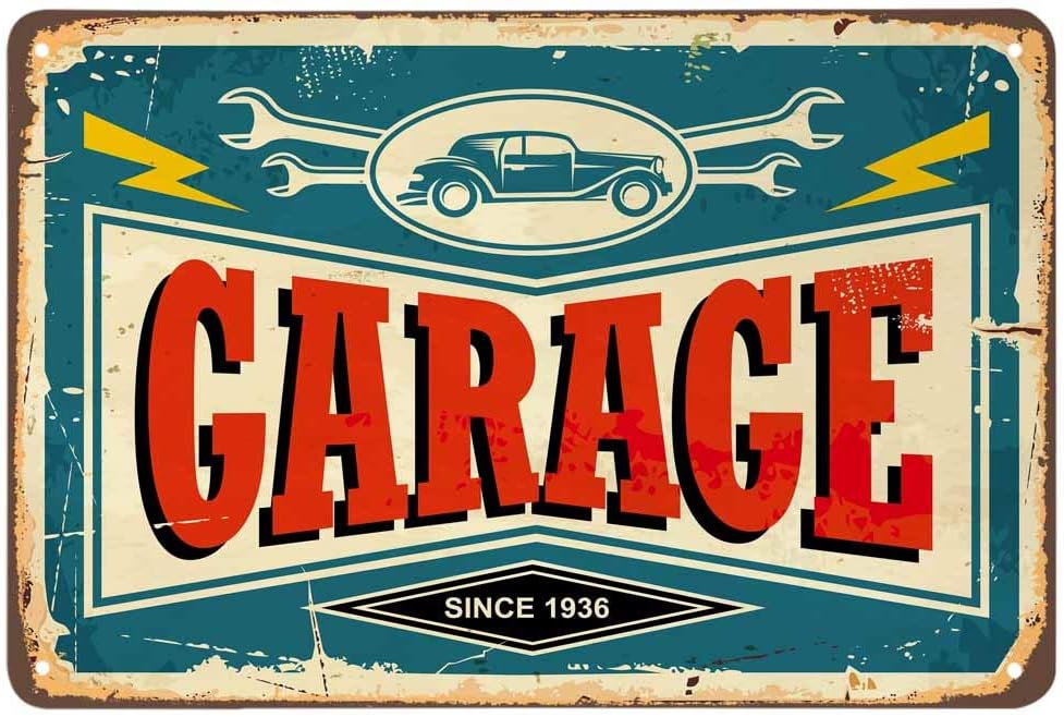 Auto Repair Shop Signs - Placa de Metal Vintage AOYEGO para