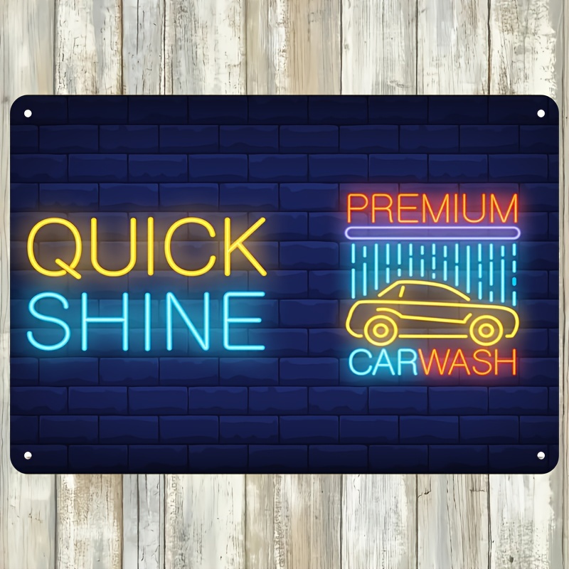 Letreiro Neon Quick Shine Car  - Auto Repair Shop Signs avaliação e preço
