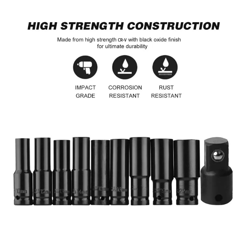 Conjunto de 10 Peças de Soquet - Pneumatic Impact Wrench avaliação e preço