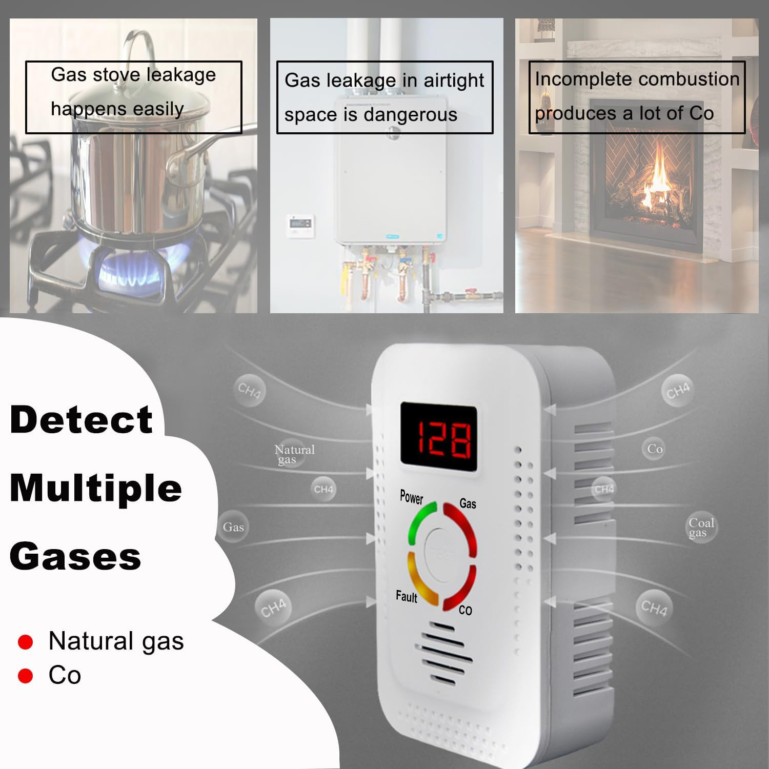 Detector de Gás Natural 2 em 1 - Smoke Leak Detector avaliação e preço